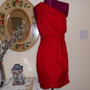 NWT BCBGeneration 4 Red Ruby One Shoulder Dress